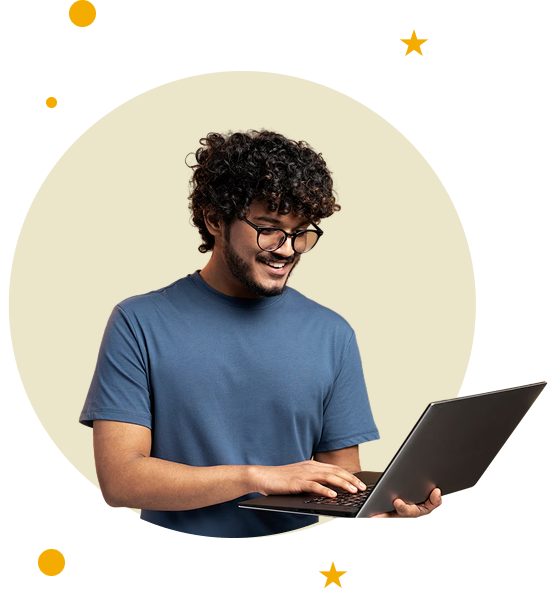 Career application at Sanskar Realty — professional working on a laptop