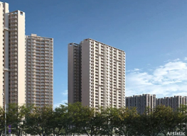 Sanskar residential towers and landscaped surroundings