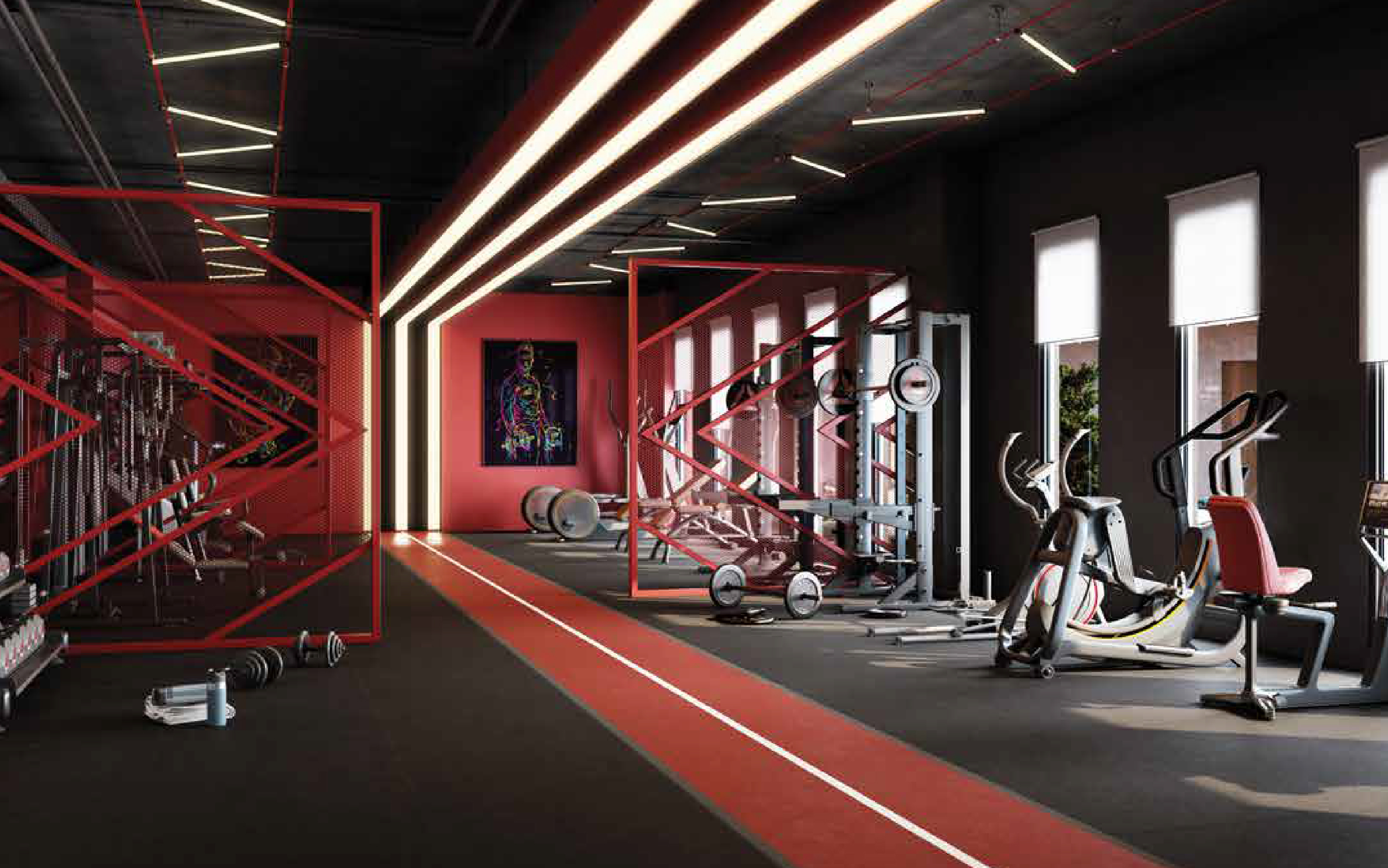 Modern fitness centre interior