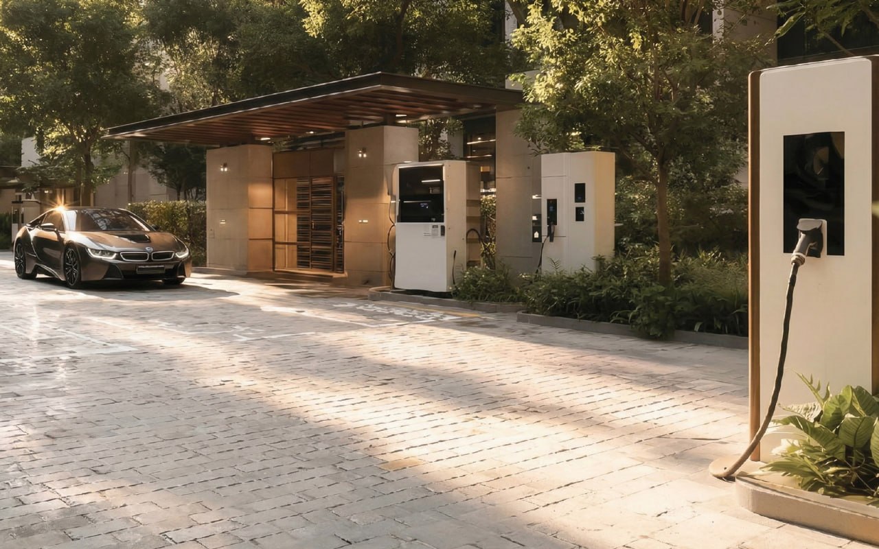 Electric vehicle charging area