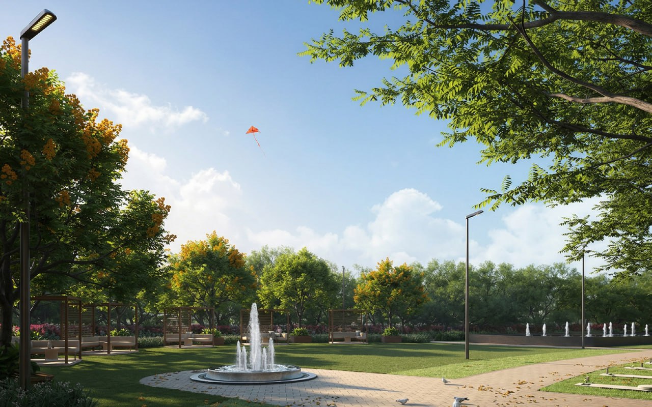 Water feature in the community landscape